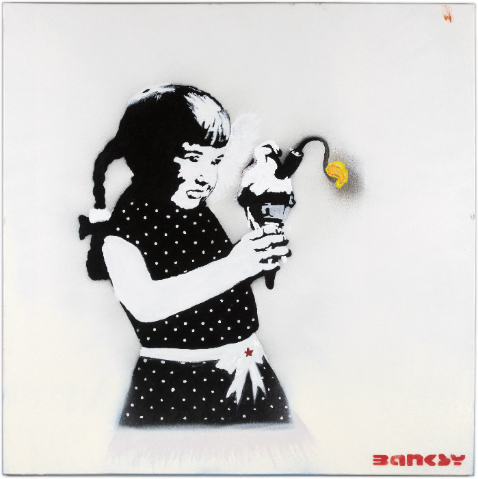 Banksy Girl With White Dotty